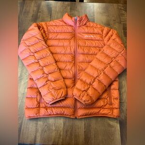 Eddie Bauer men’s orange down puffer jacket large tall